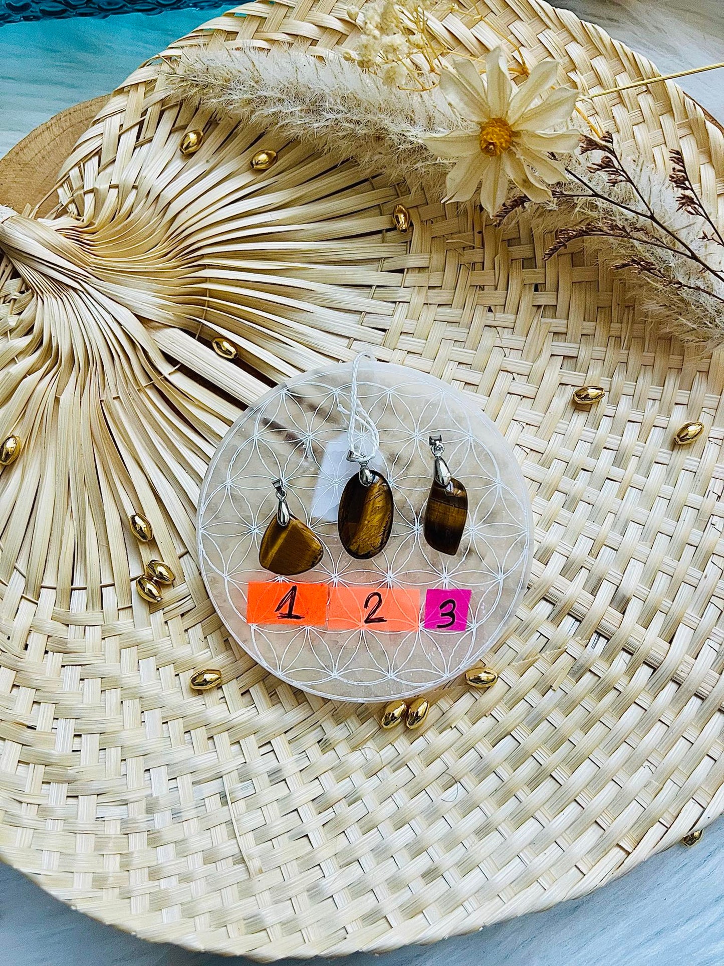 Pendentif en pierre d'Oeil De Tigre