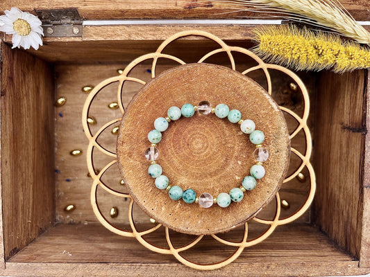 Bracelet en pierre de Jaspe Kiwi déco (8mm)